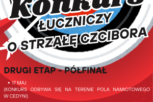 Plakat - konkurs łuczniczy, strzały w tarczy