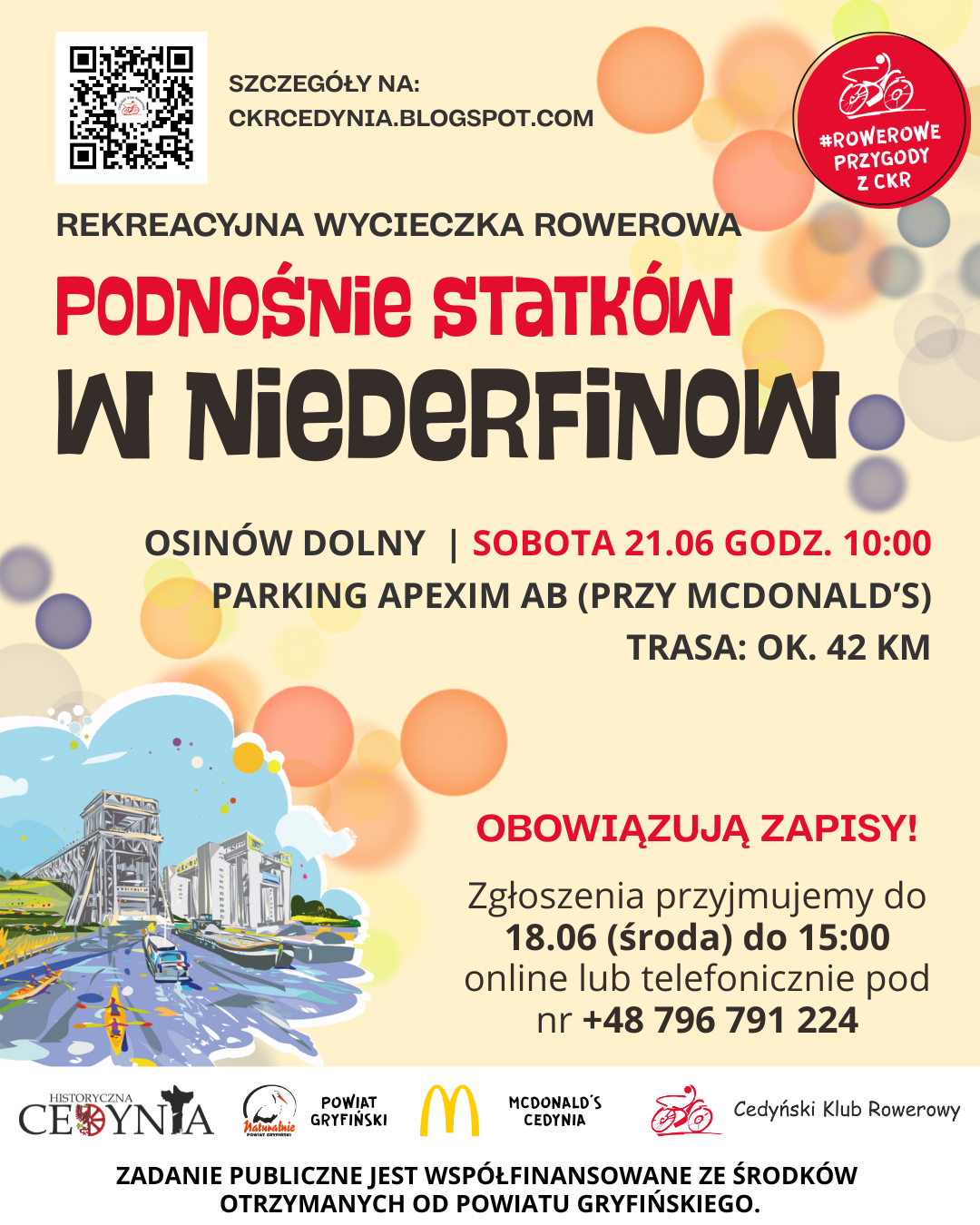 CKR zaprasza na wycieczkę rowerową do Niederfinow