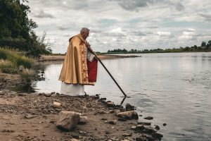 Symboliczne poświęcenie wody w najdalej na zachód wysuniętym punkcie Polski