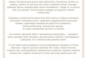 Podziękowania od Burmistrza Cedyni oraz Przewodniczącego Rady Miejskiej