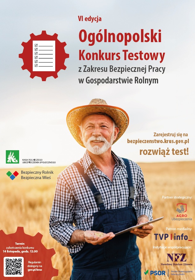 VI Ogólnopolski Konkurs Testowy z Zakresu Bezpiecznej Pracy w Gospodarstwie Rolnym