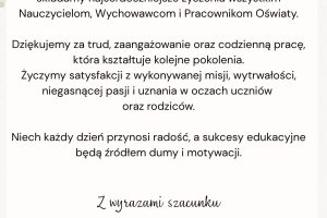 Życzenia z okazji Dnia Edukacji Narodowej