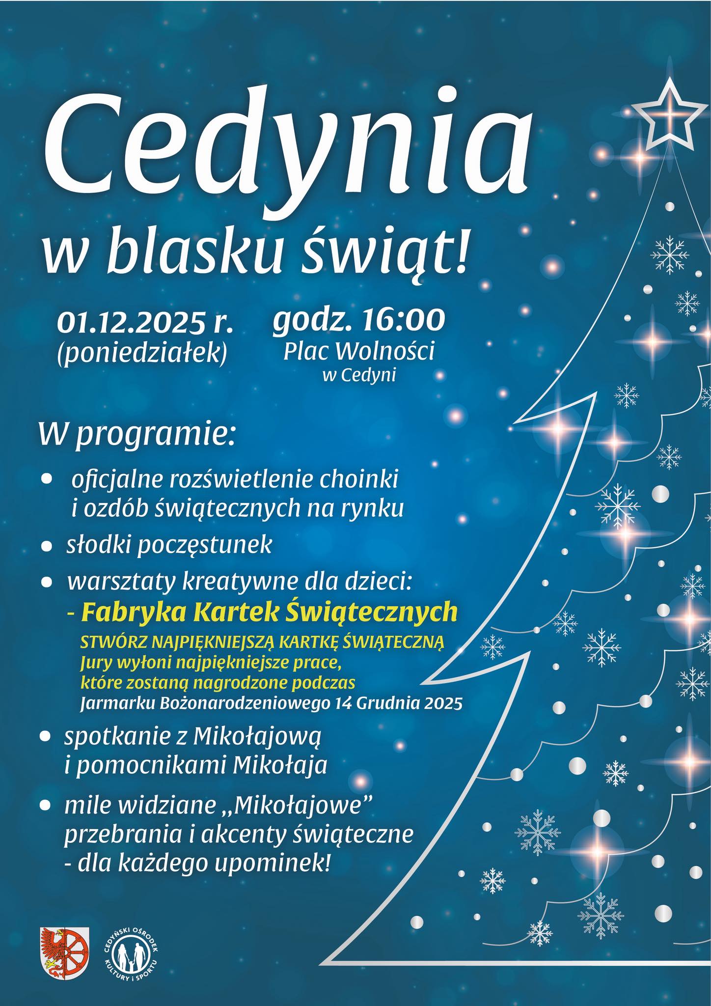 Już 1 grudnia Cedynia rozbłyśnie świątecznym światłem!