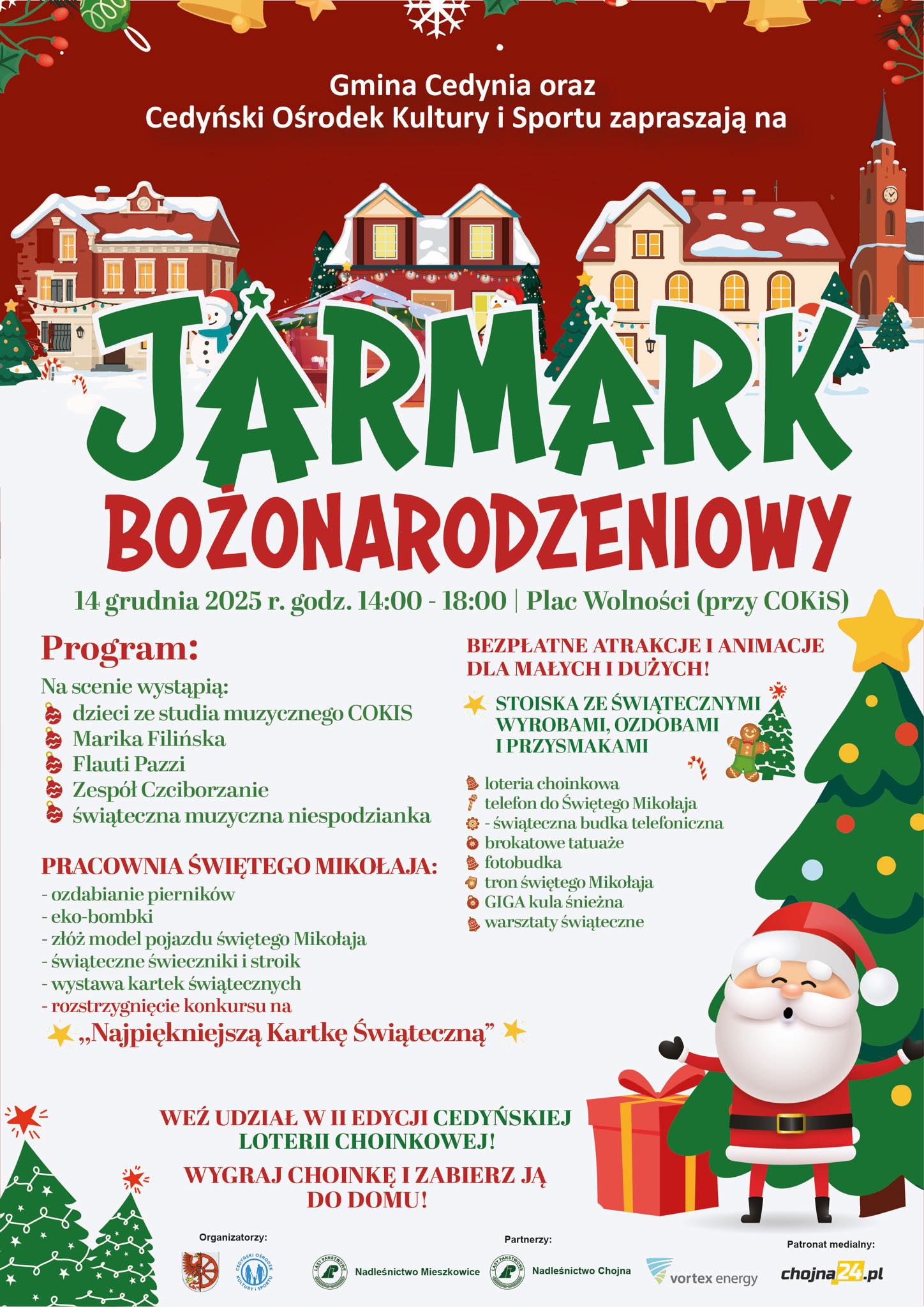 JARMARK BOŻONARODZENIOWY W CEDYNI – ZAPRASZAMY!