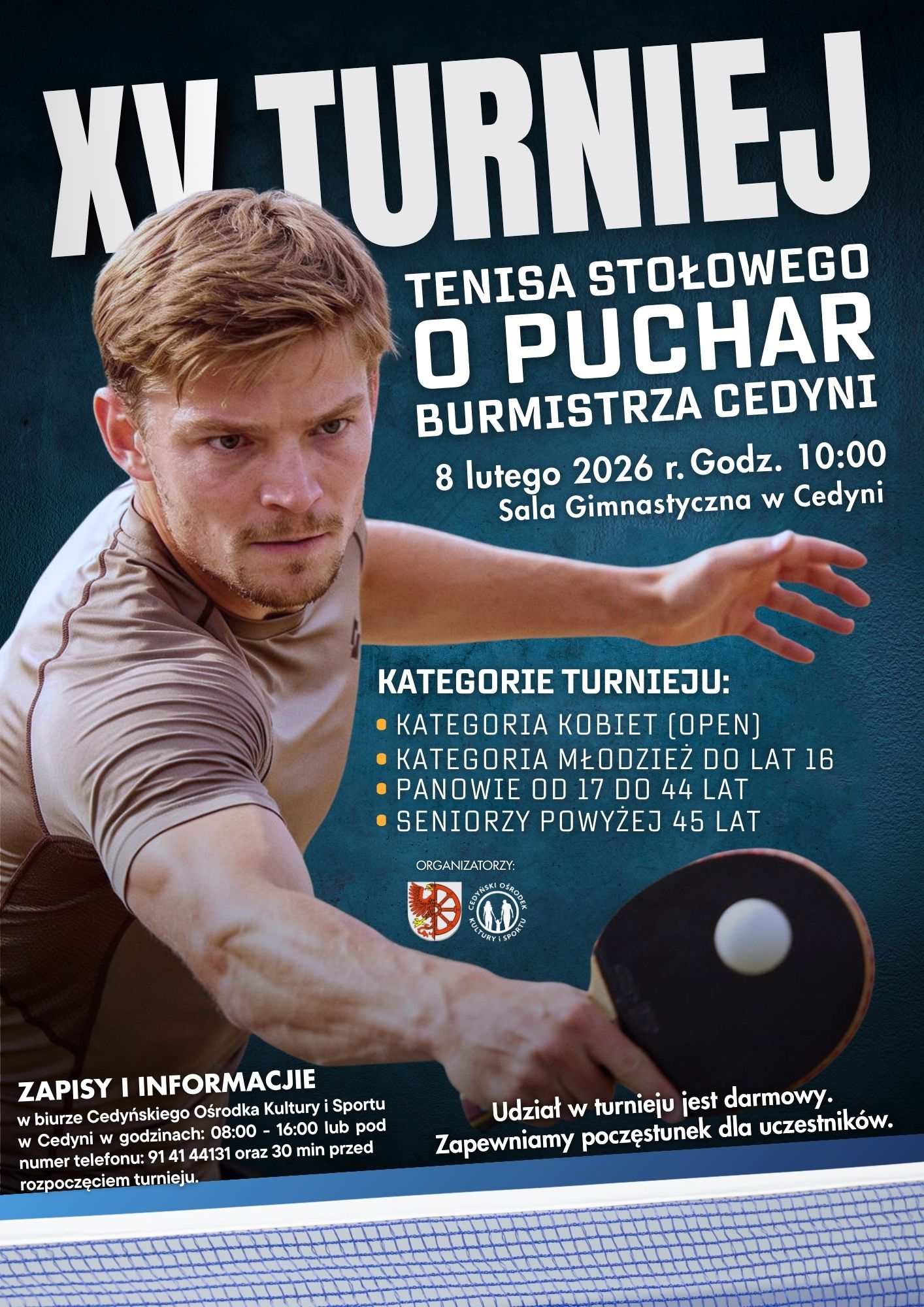 XV Turniej Tenisa Stołowego o Puchar Burmistrza Cedyni